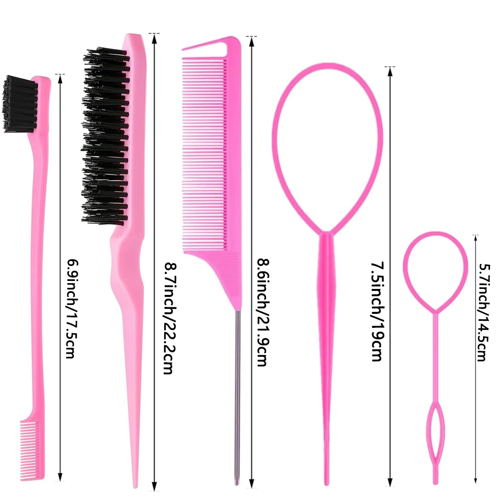 8PCS hair styling comb set, comb, pointed tail comb edge brush, hair tail tool weaving tool ring, for women and men