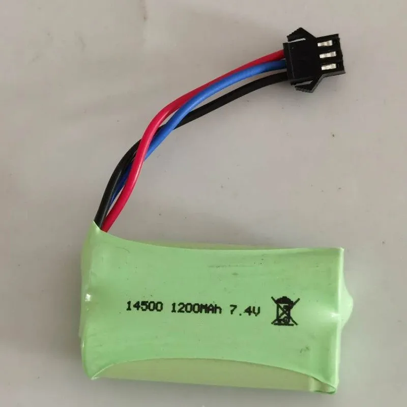 14500 lithium battery pack 7.4V electric toy climbing vehicle remote control off-road vehicle SM-3p connector 1200MAH