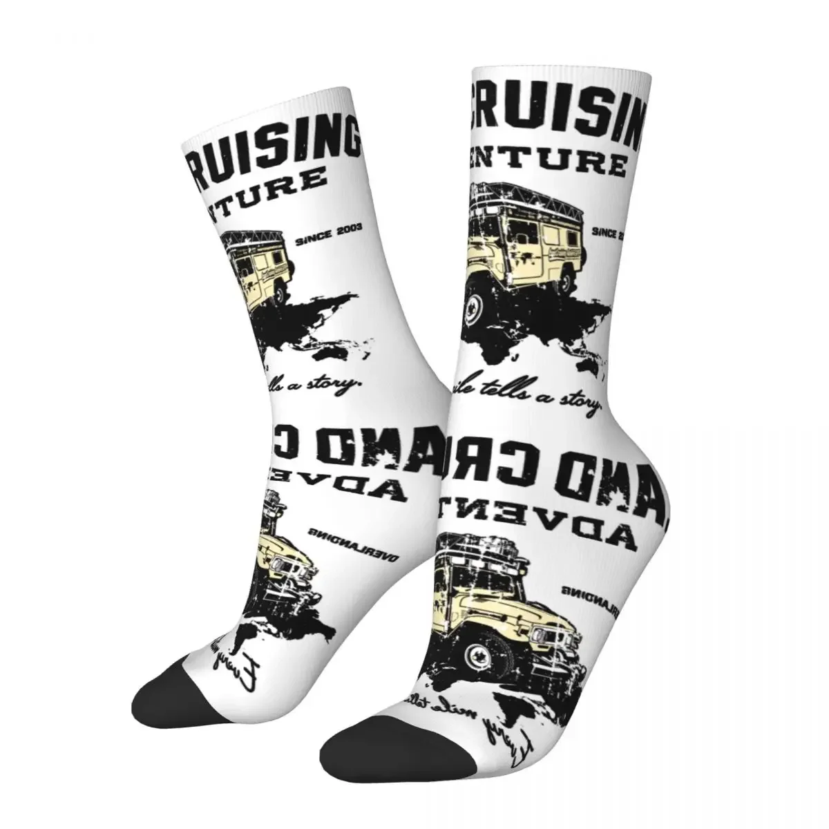 Cozy Female Male Socks Land Cruiser Off-Road Car Merch Warm High Quality Socks All Season Wonderful Gifts