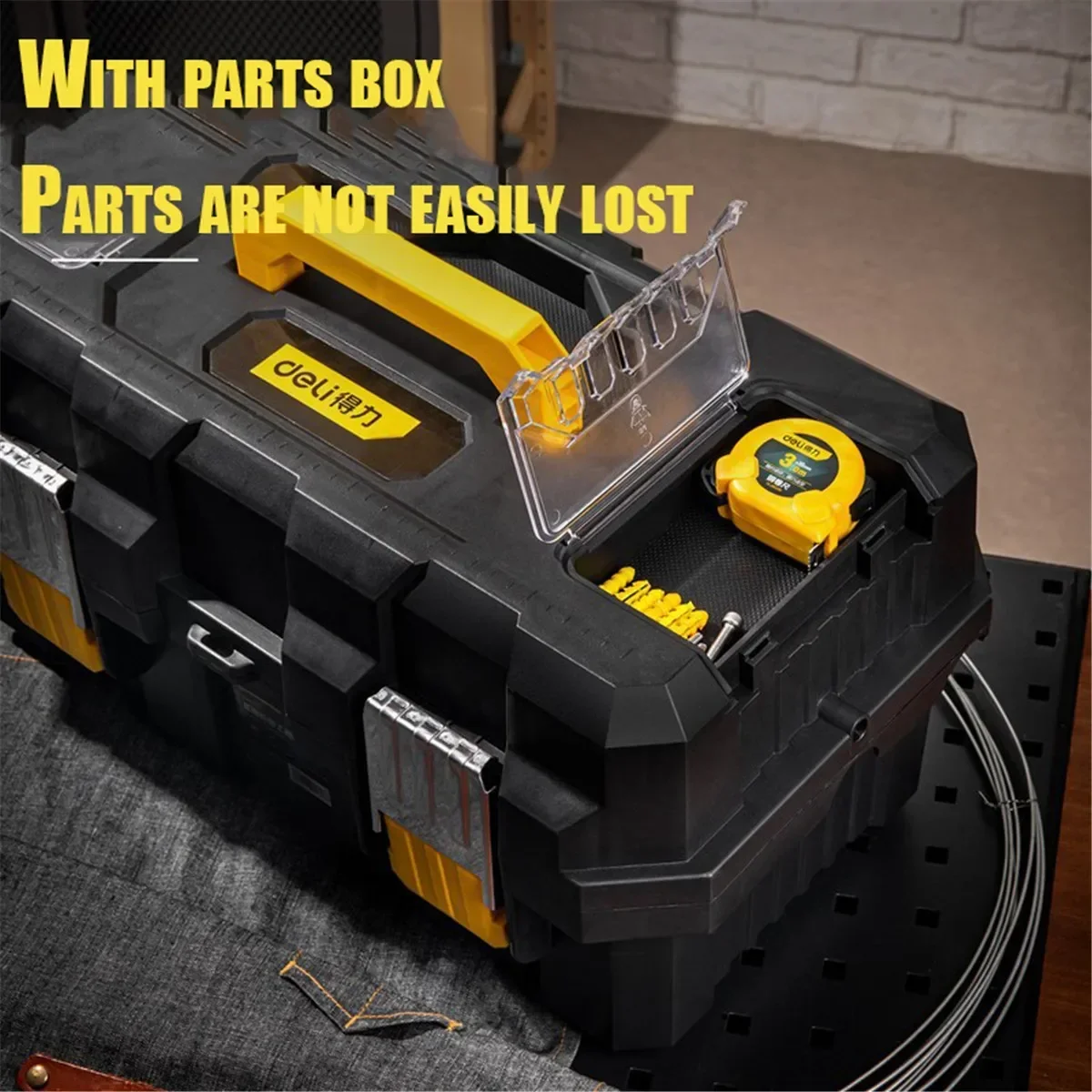 DELI Heavy Duty Screwdriver Three-layer Folding Thickened Waterproof Tool Box Garage Tools Plier Box Tool Storage Organizer