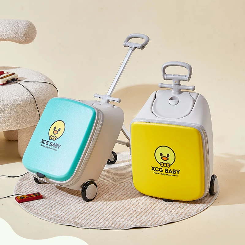 

Multifunctional Children's Suitcase 20 inch Can Sit and Ride Luggage for Boys Girls Baby Seat Kids Carry-On Travel Suitcase