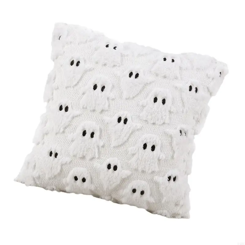 Bat Pattern Specters Themed Pillow Cover for Halloweens Decorations Sturdy Plush Fabric