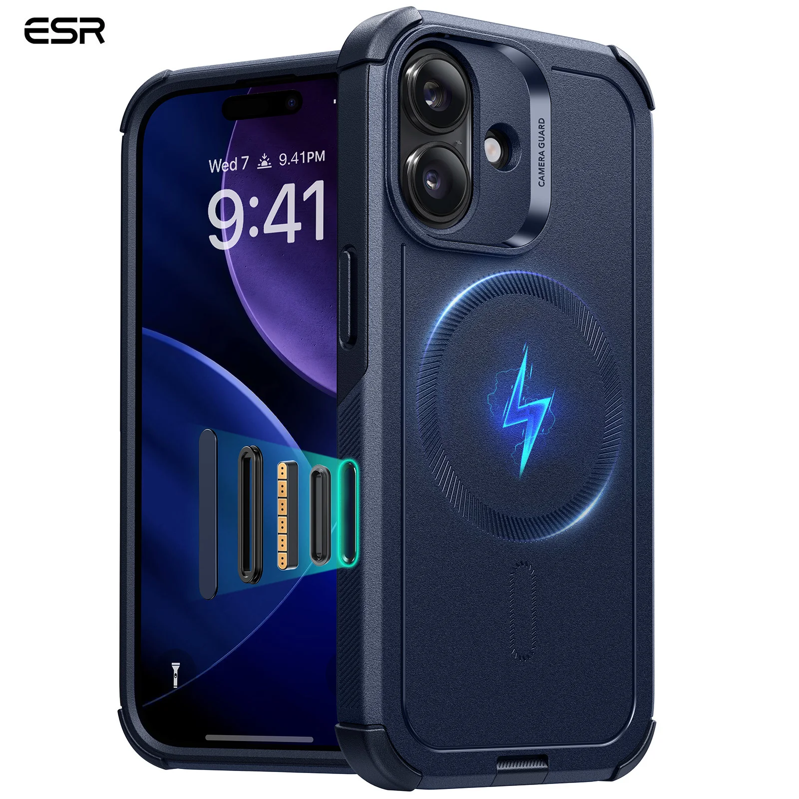 ESR for iPhone 16 Pro Magnetic Phone Case Military-Grade Drop Protection Cover for iPhone 