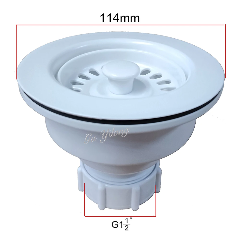 GYL 11.4cm White Color Kitchen Sink Plug Sink Filter Sink Drainer Stopper White Strainer 3-1/2 strainer Dish Drainer