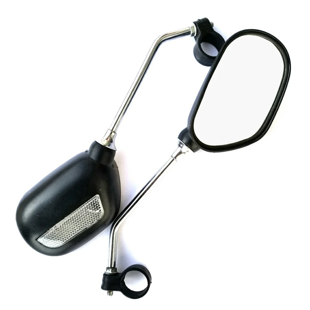 1Pair Bicycle Rear View Mirror Adjustable Handlebar Cycling Reflective Large Lens Scratch Resistant Safe Riding Bike Rearview