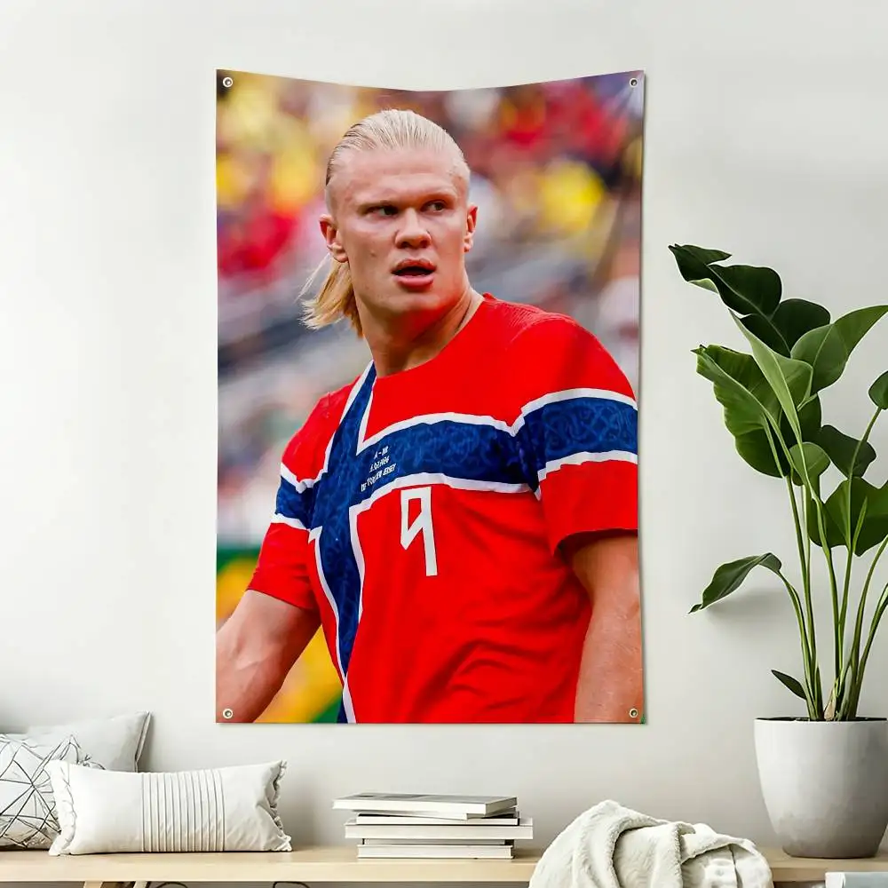 Norway Powerful Erling H-Haaland  Home Decor Vertical Flags Indoor Outdoor Hanging Decor for Bedroom Living Room Wall Decoration