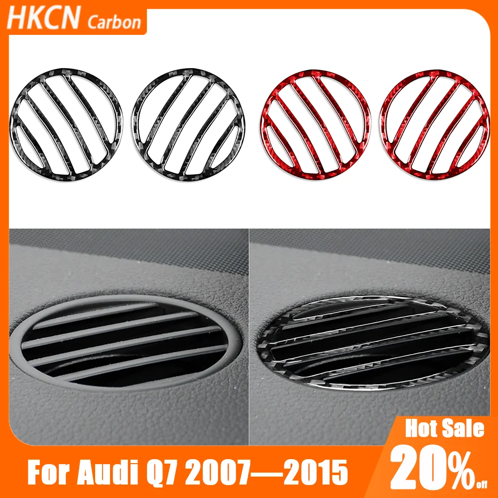 

For Audi Q7 4L 2007—2015 Carbon Fiber Car Accessories Dashboard Side Defogging Air Vent Outlet Panel Interior Cover Trim Sticker