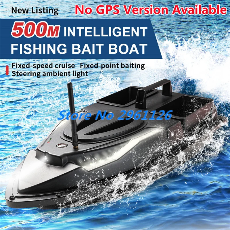 Barco de pesca con Control remoto, 500M, 40 GPS, retorno automático, 53CM, doble contenedor, iluminación nocturna, valla electrónica, barco de cebo RC grande impermeable