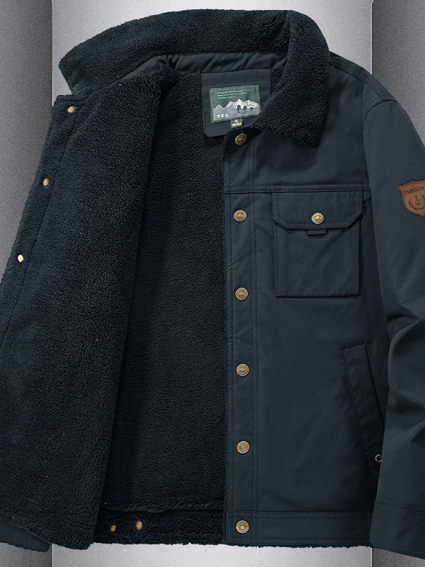 

Pierre Cardin Men's Winter Workwear Cotton Jaet Thiened Fce Lined Fur Collar Warm Outerwear Faionable Urban Sle