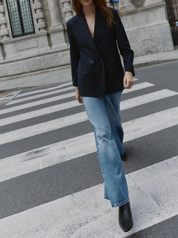 

Faionable Winter 2025 женский двубортный костюм Jaet Ele Personali Match All Apes, Новое поступление, Commute Sle Lo...