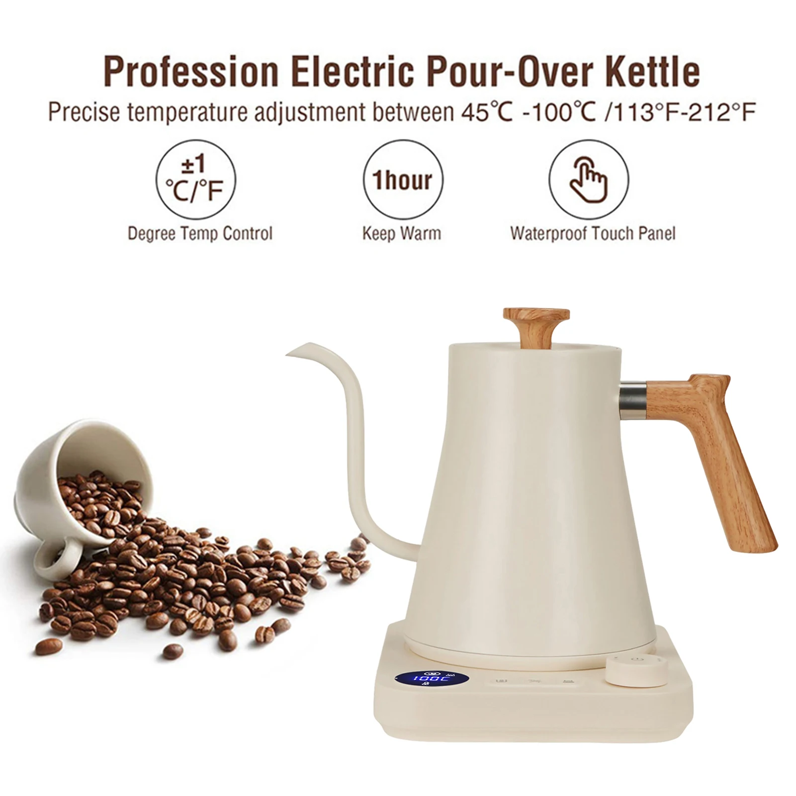 Smart Intelligent Constant Temperature Electric Kettle Hand Brewed Coffee Pot Gooseneck Pot Used Brewing Milk Powder Heating Pot