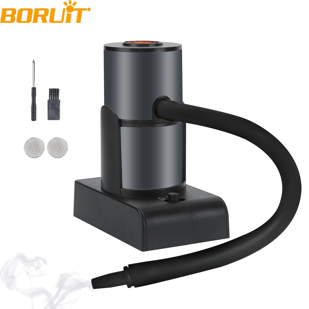 BORUiT SK301 Portable Molecular Cuisine Smoking Gun Smoke Infuser Food Cold Smoke Generator Meat Burn Smokehouse Cooking for BBQ
