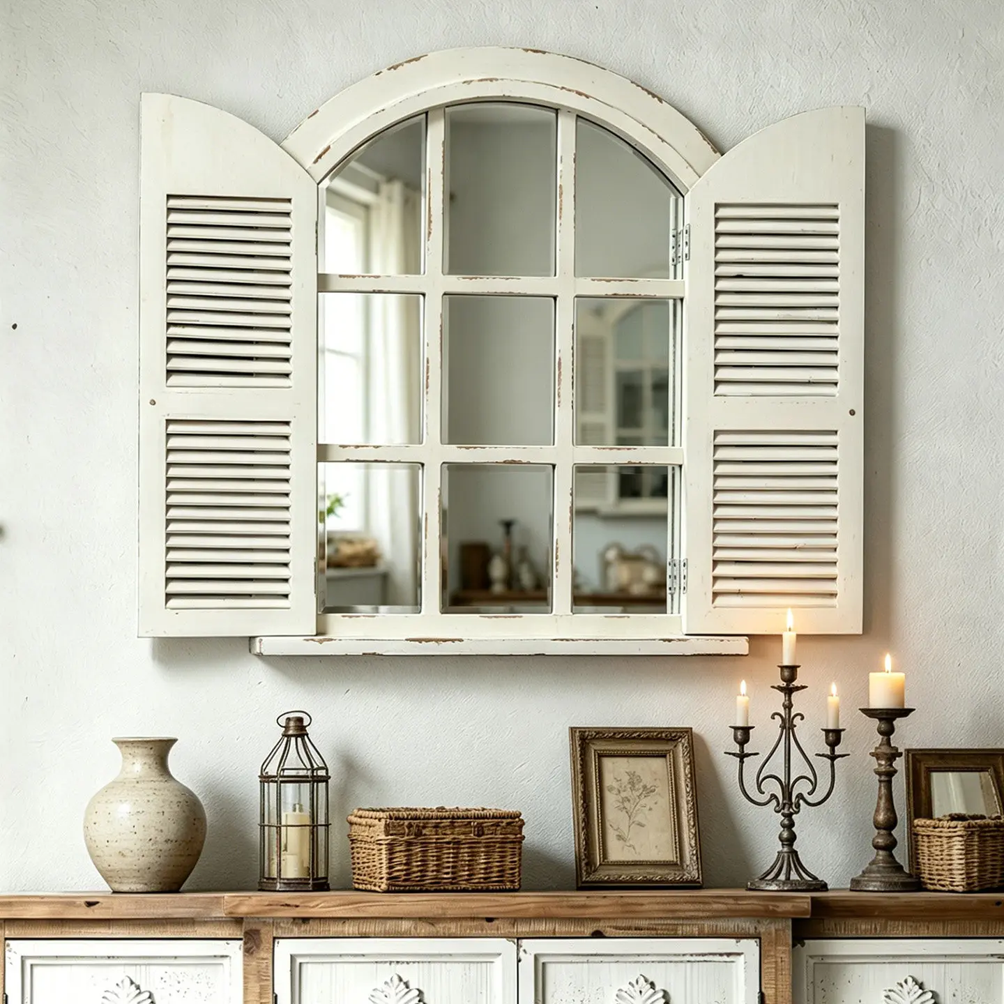 Decorative mirror false window wall-mounted mirror wall-mounted window mirror homestay entrance shop window props