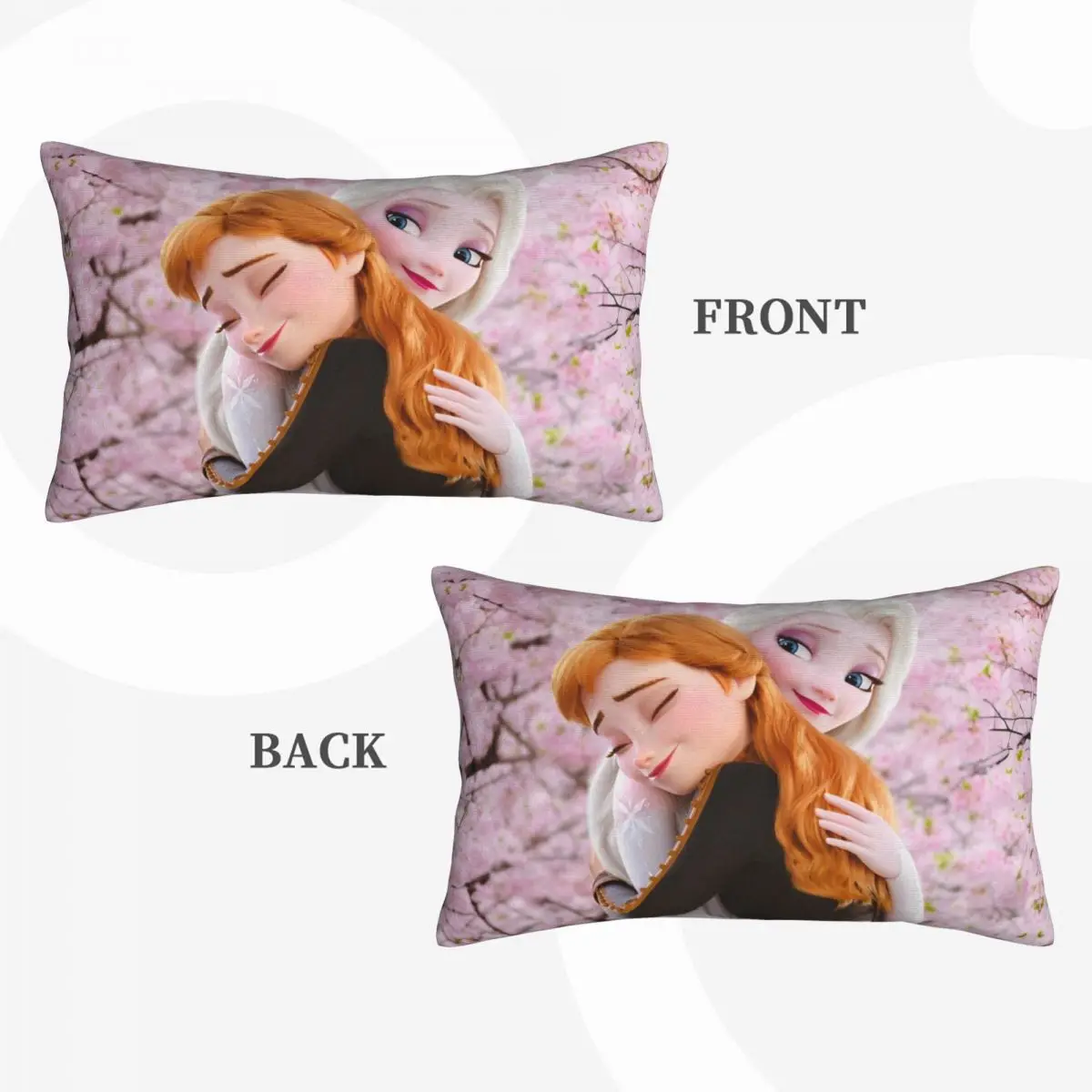 Elsa and Anna Hug Reversible Pillowcase Cover 20x30 for Hair and Skin Olaf Cute Bedding Pillow Covers For Kids Children