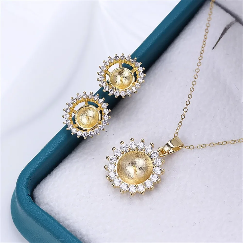 

18K Gold Plated Pearl Set Base, DIY Jewelry Making Supplies, Blank Pendant Ring Ear Stud Bases for Handmade Accessories No Pearl