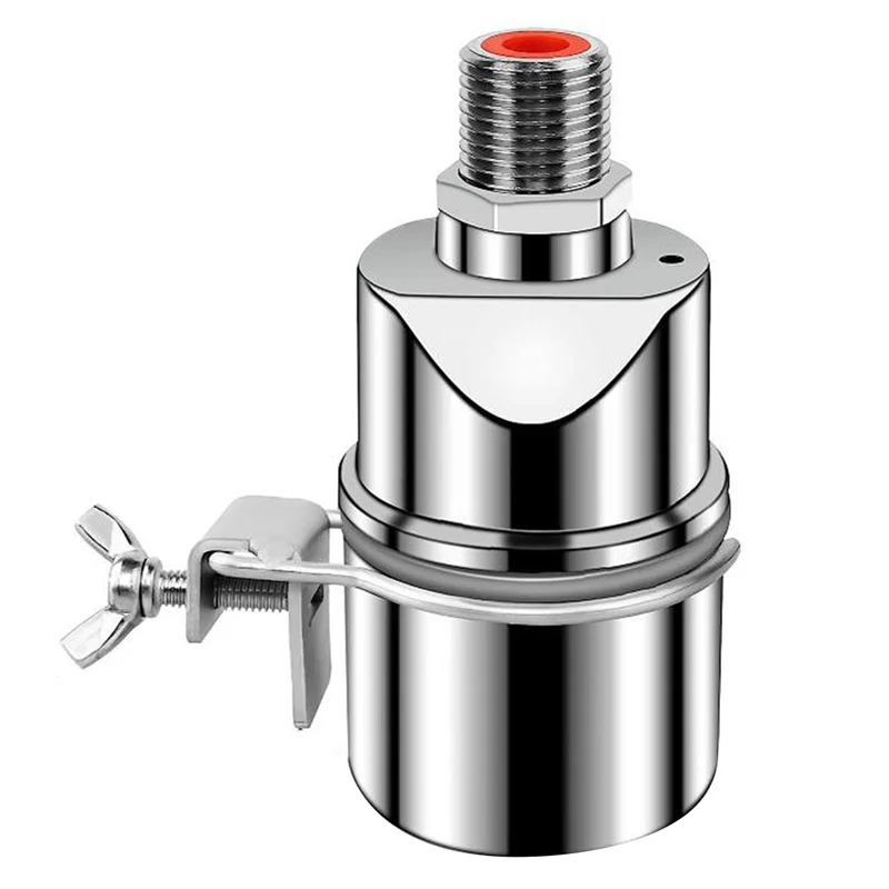 Automatic Water Level Control Valve 1/2 Inch Stainless Steel Float Ball Valve for Tank Swimming Pool Straight with Clip