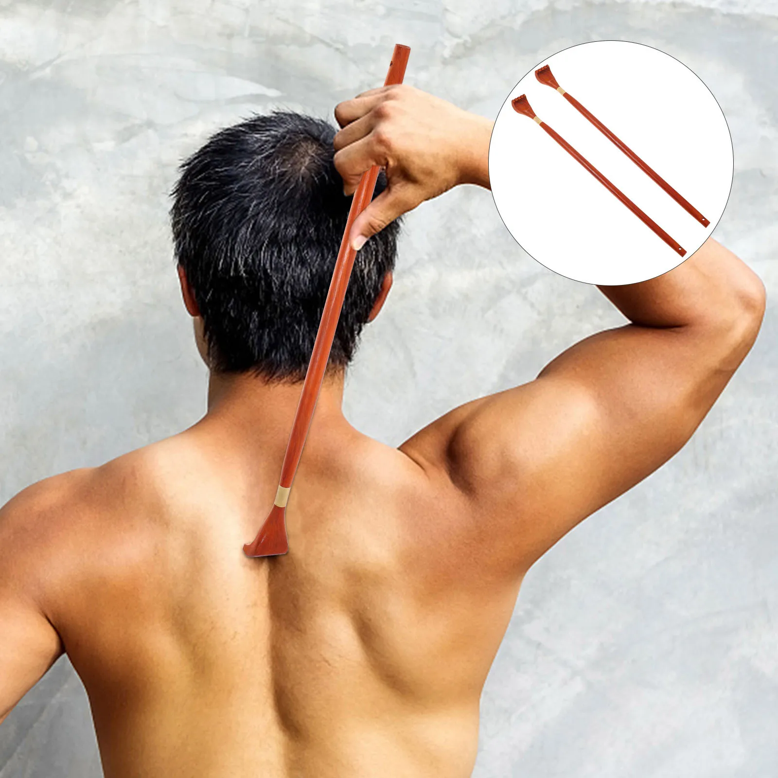 2-teiliger Rückenkratzer aus Holz für Erwachsene, robustes Juckreizentlastungswerkzeug mit erweiterter Reichweite, bequemer Griff für Senioren und Behinderte