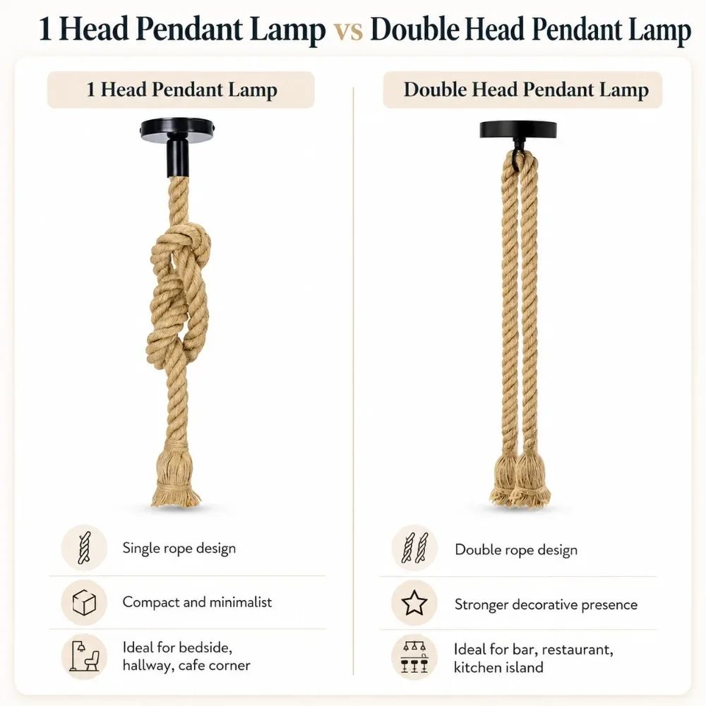 JOYINLED Vintage Hemp Rope Pendant Light E26 E27 Industrial Hanging Lamp Fixture for Dining Room Bedroom Retro DIY Lighting