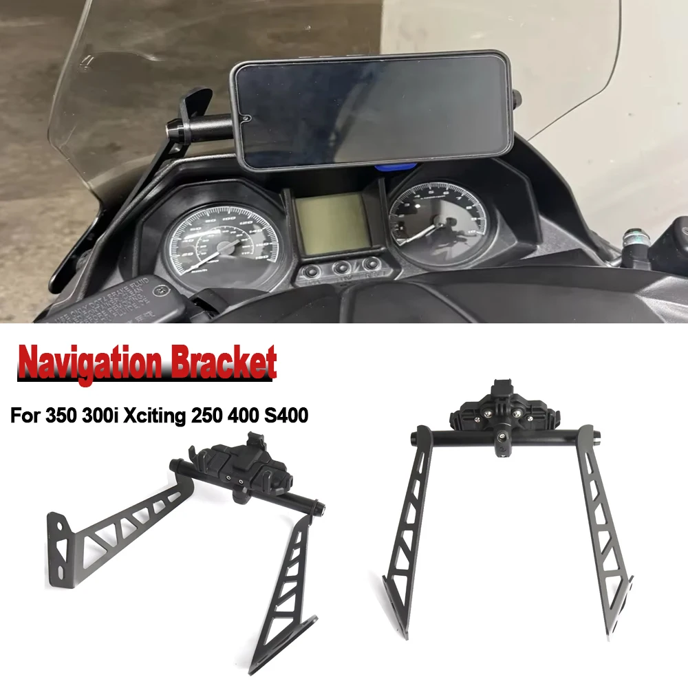 New Motorcycle Front Phone Stand Holder Smartphone Phone GPS Navigaton Plate Bracket 22MM For KYMCO 350 300i Xciting 250 400