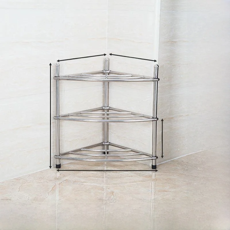 

Треугольная подставка из нержавеющей стали для ванной и кухни, напольная многоярусная полка для хранения, современный простой стиль