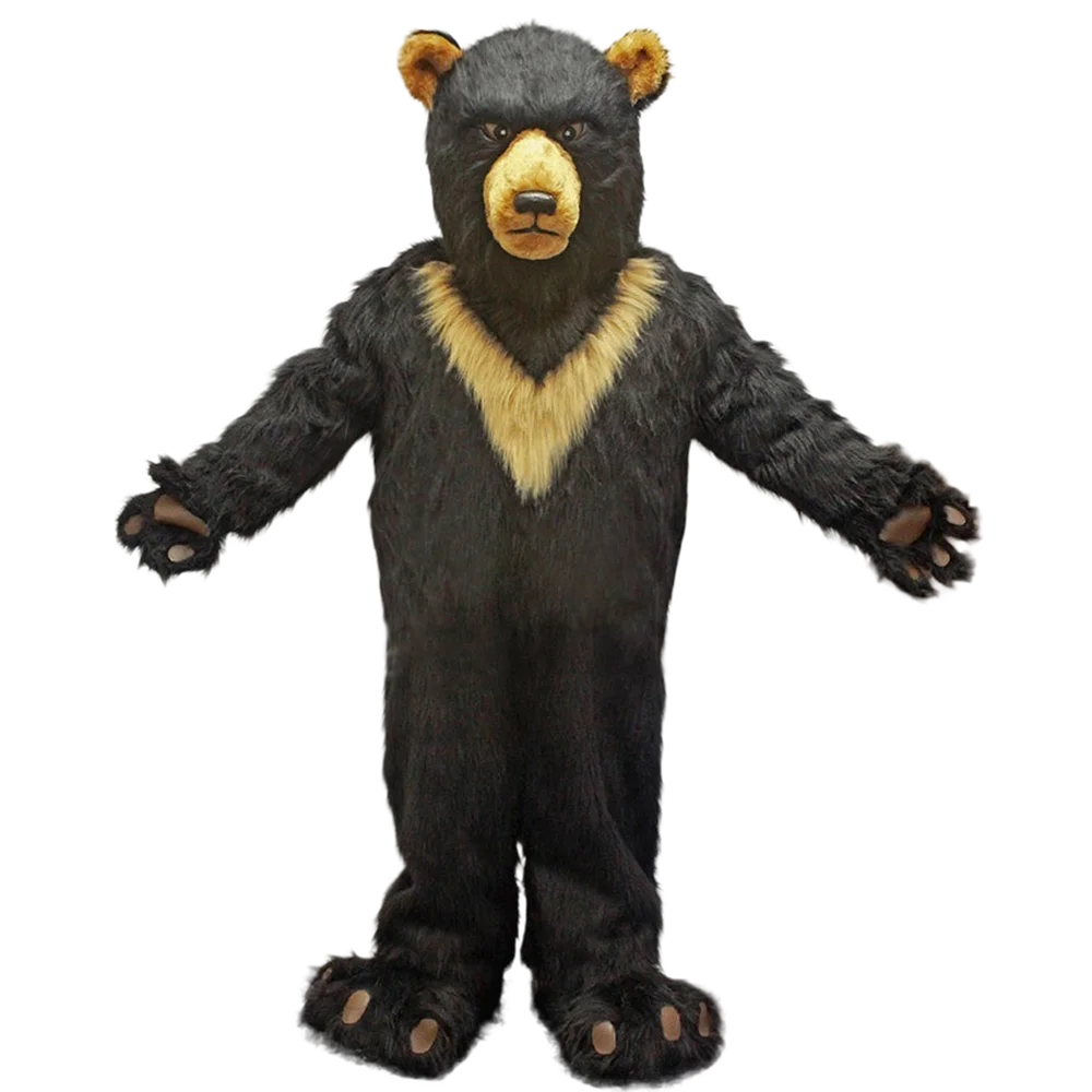 Burly Black Bear Mascot Costume Adult Size Fancy Dress Mascota Outfit Suit Carnival Party Costume 497