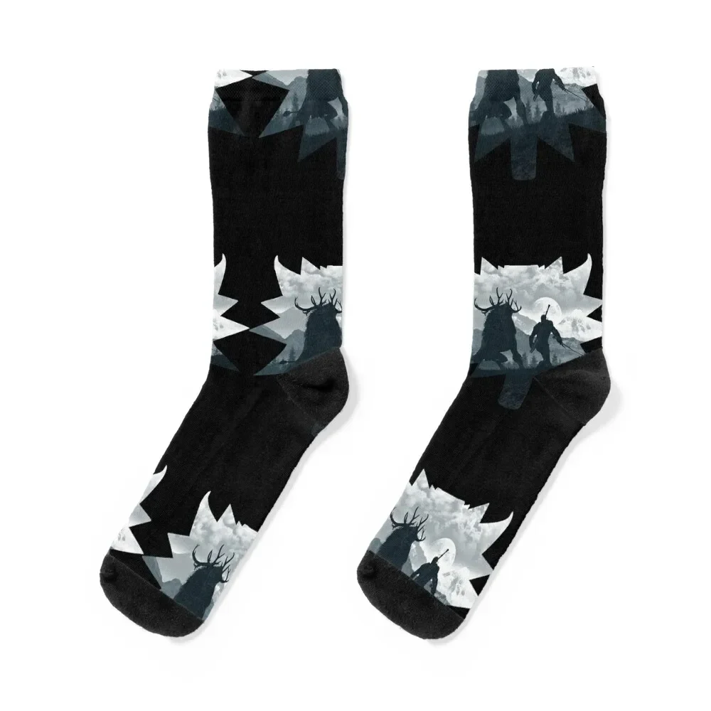 

Hunting the Fiend T-Shirt Socks warm winter loose christmas gift hip hop Socks For Women Men's