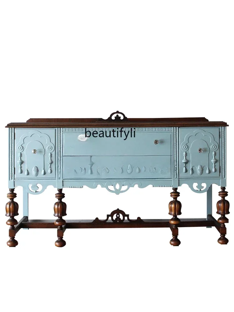 

Retro Solid Wood Entrance Cabinet Living Room Rack Living Room Home Storage Cabinet Hallway Storage Cabinet