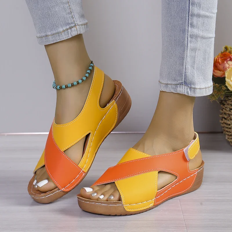 Sandalias De plataforma para Mujer, zapatos De diseñador De lujo, informales, para playa, verano, 2024