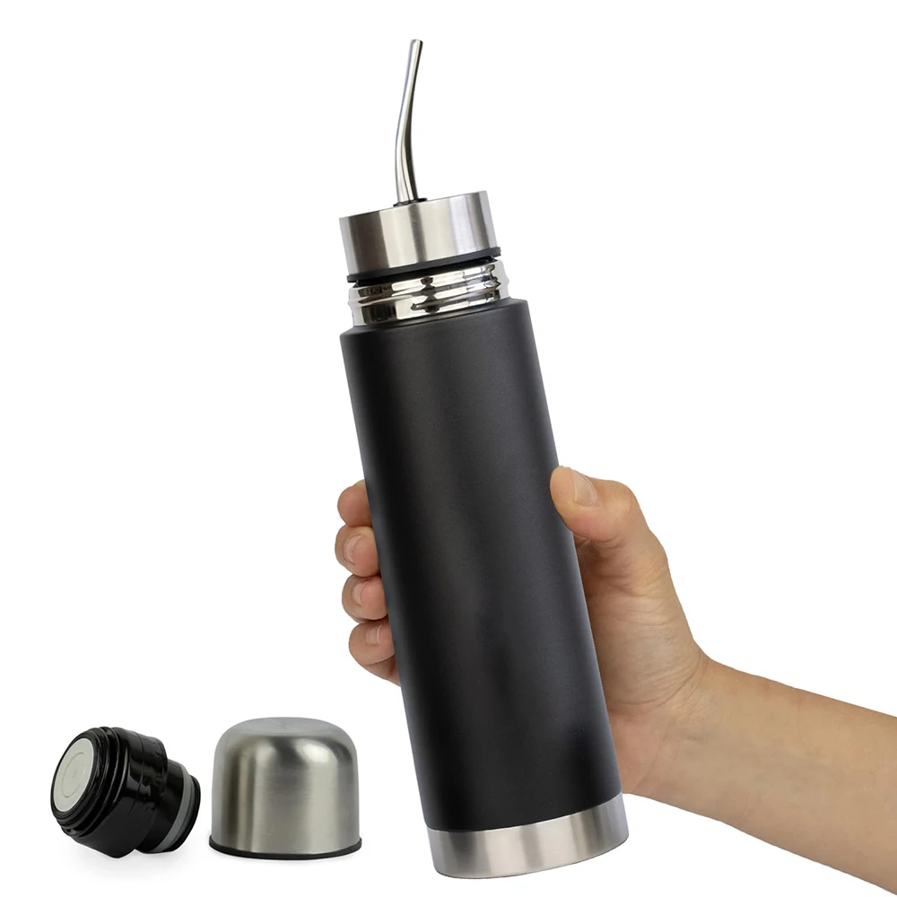 NEUE Selbstbedienungs-Mate-Flasche aus Edelstahl, 2-in-1 Thermischer Mate-Becher mit Integrierter Bombilla, Yerba Mate Thermos All-in-One
