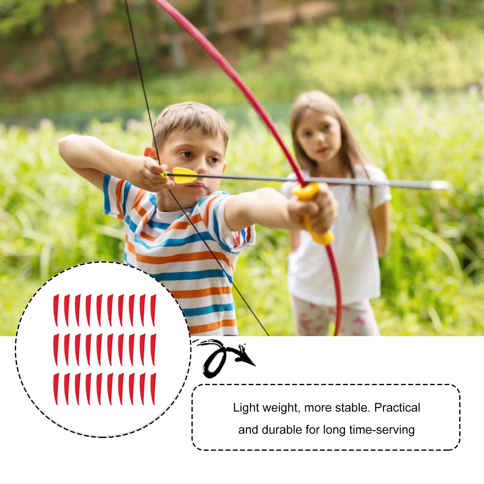 

30pcs Shield Shape Turkey Arrow Tails Archery Accessories Lightweight Durable Replacement Hunting Practice