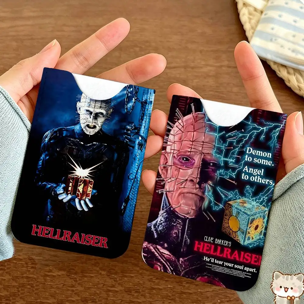 Classic H-Hellraiser Horror Movie Light and thin mini bag small and portable bus card protective leather case for men and women