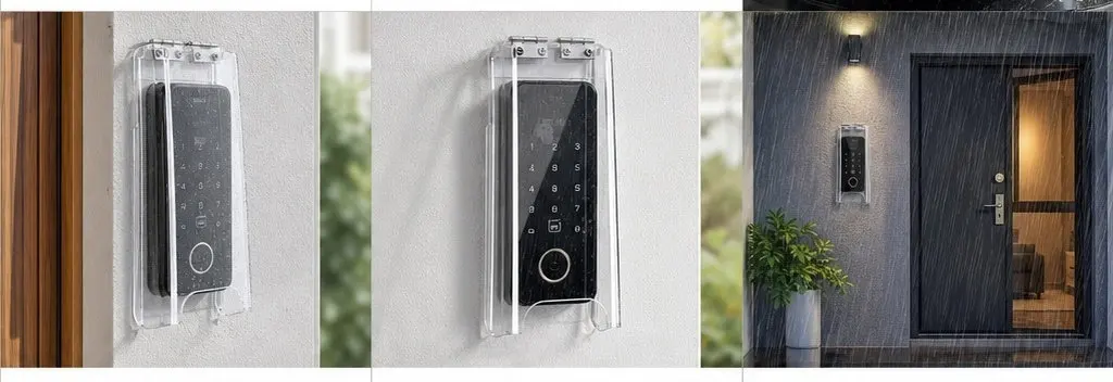 Clear Outdoor Doorbell Cover Waterproof Flip Protective Case Electronic Lock Rain Shield Plastic Keypad Access Control Enclosure