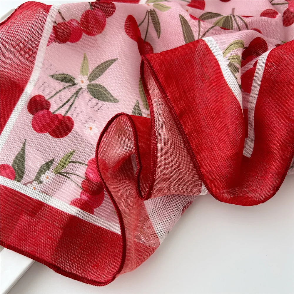 55cm dziewczęcy lniany bawełniany wiosenny letni kwadratowy szalik dla kobiet koreański szykowny pałąk moda dekoracyjna opaska do włosów kwiatowy szalik na szyję