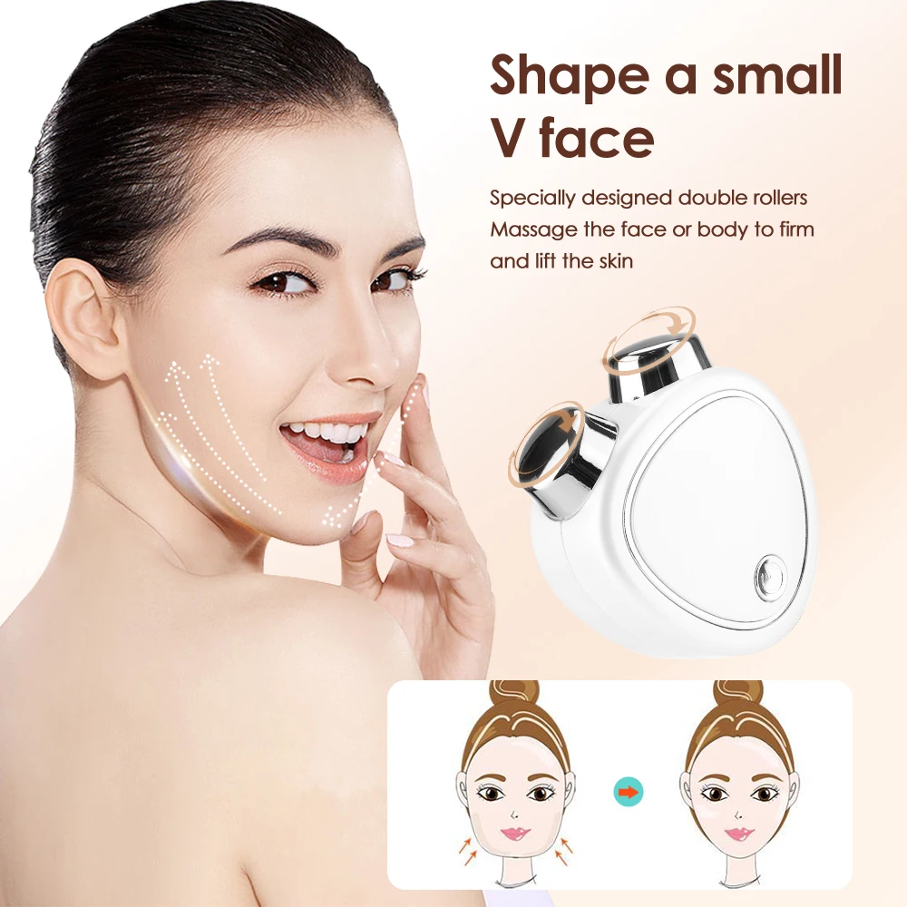 3D Electric Face Massager Lift Roller Microcurrent Anti Wrinkle Vibration Facial Lifting Skin Tighten Massage  Beauty Devices