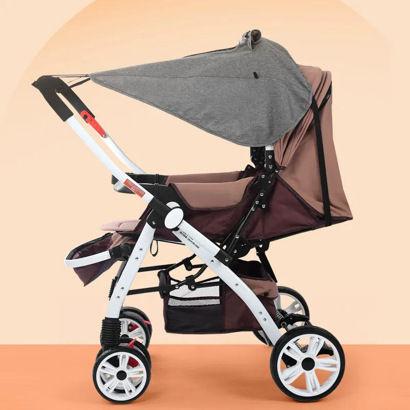 Universal Stroller Sunshade Canopy Cover Breathable Mesh Window Design UV Protection Visor For Pram Carriage Outdoor Walking Use