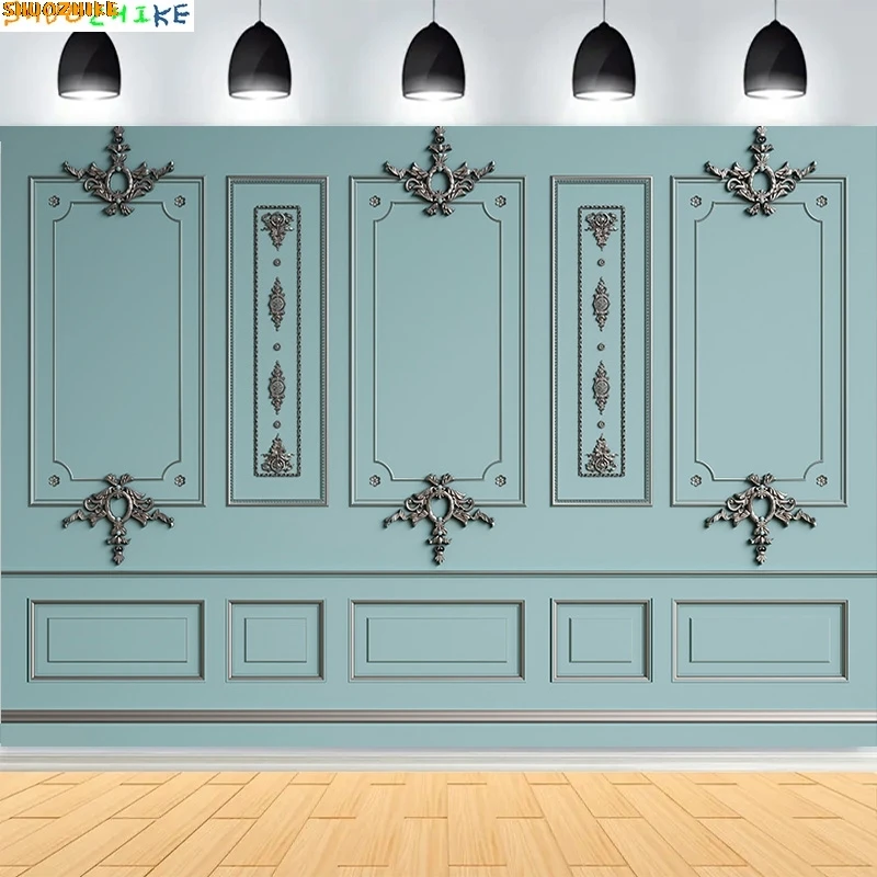 

Luxury Classic Interior Wall With Mouldings Photography Backdrops European Vintage Wood Wedding Photo Studio Background SX-01