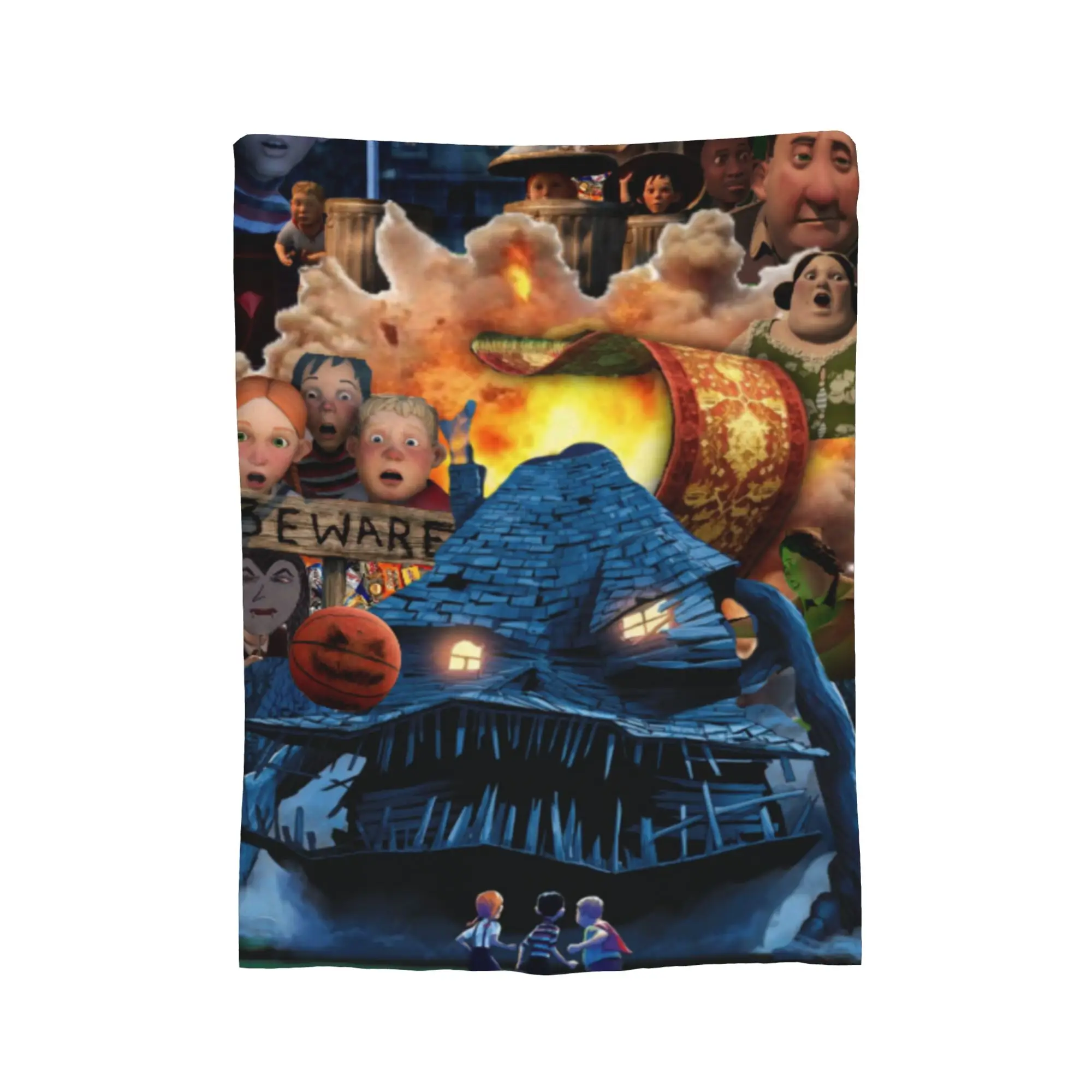 فيلم الرسوم المتحركة مونستر هاوس رمي بطانية للأريكة لينة غامض بطانية قطيفة 50x60 بوصة أحجام متعددة المفرش جميع المواسم #2