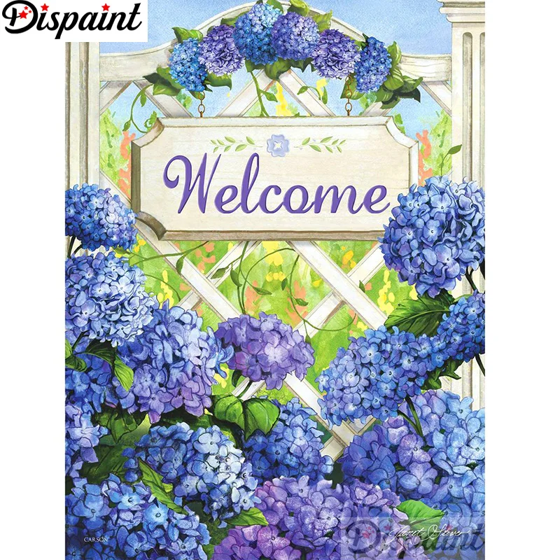 

Dispaint Full Square/Round Drill 5D DIY Diamond Painting "Blue flower" Embroidery Cross Stitch 3D Home Decor A12813