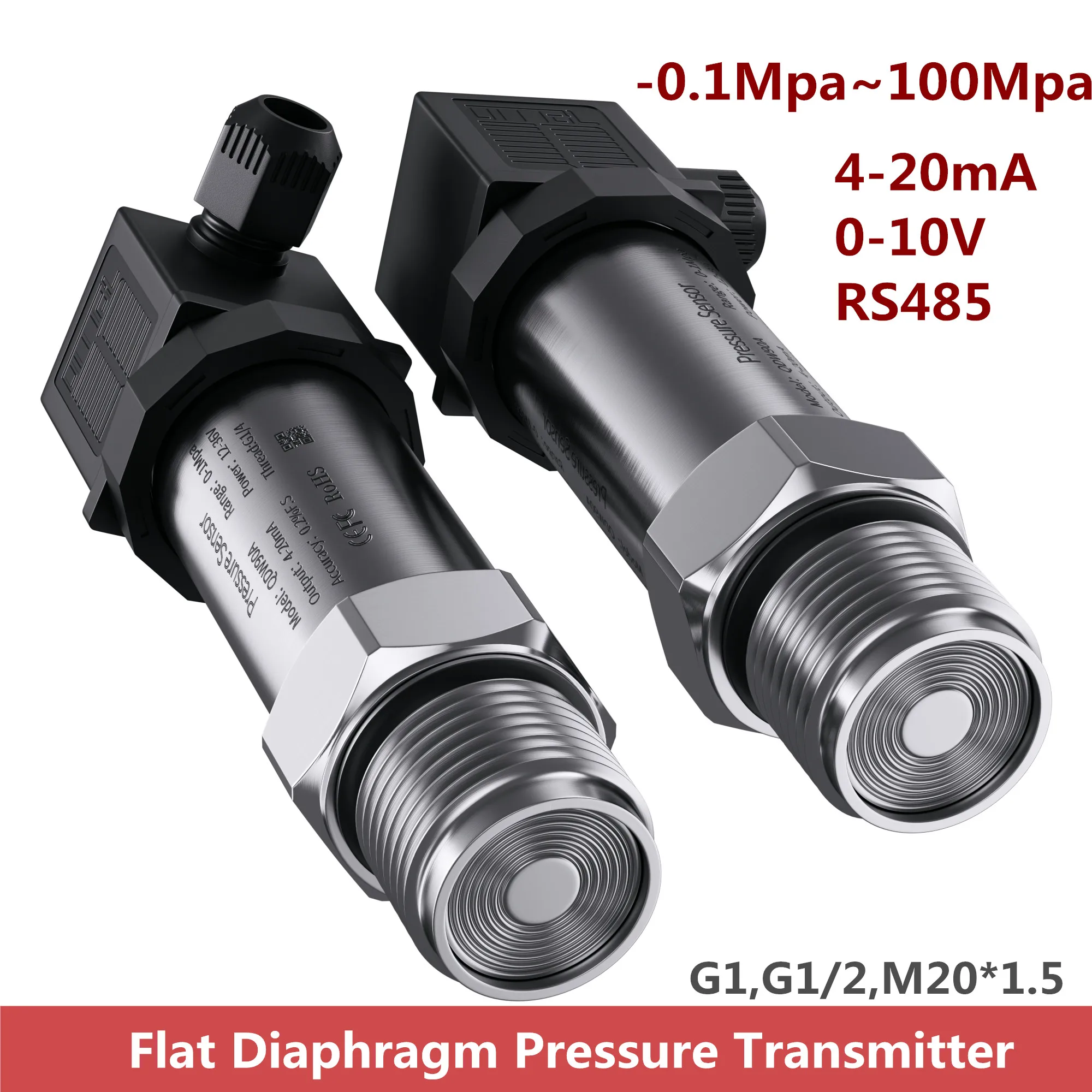 Transmissor de Pressão de Diafragma Plana Leite Cola Tanque Sanitária Food Grade Flush Sensor 1mpa 10mpa 420ma 010v 30kpa Sensor