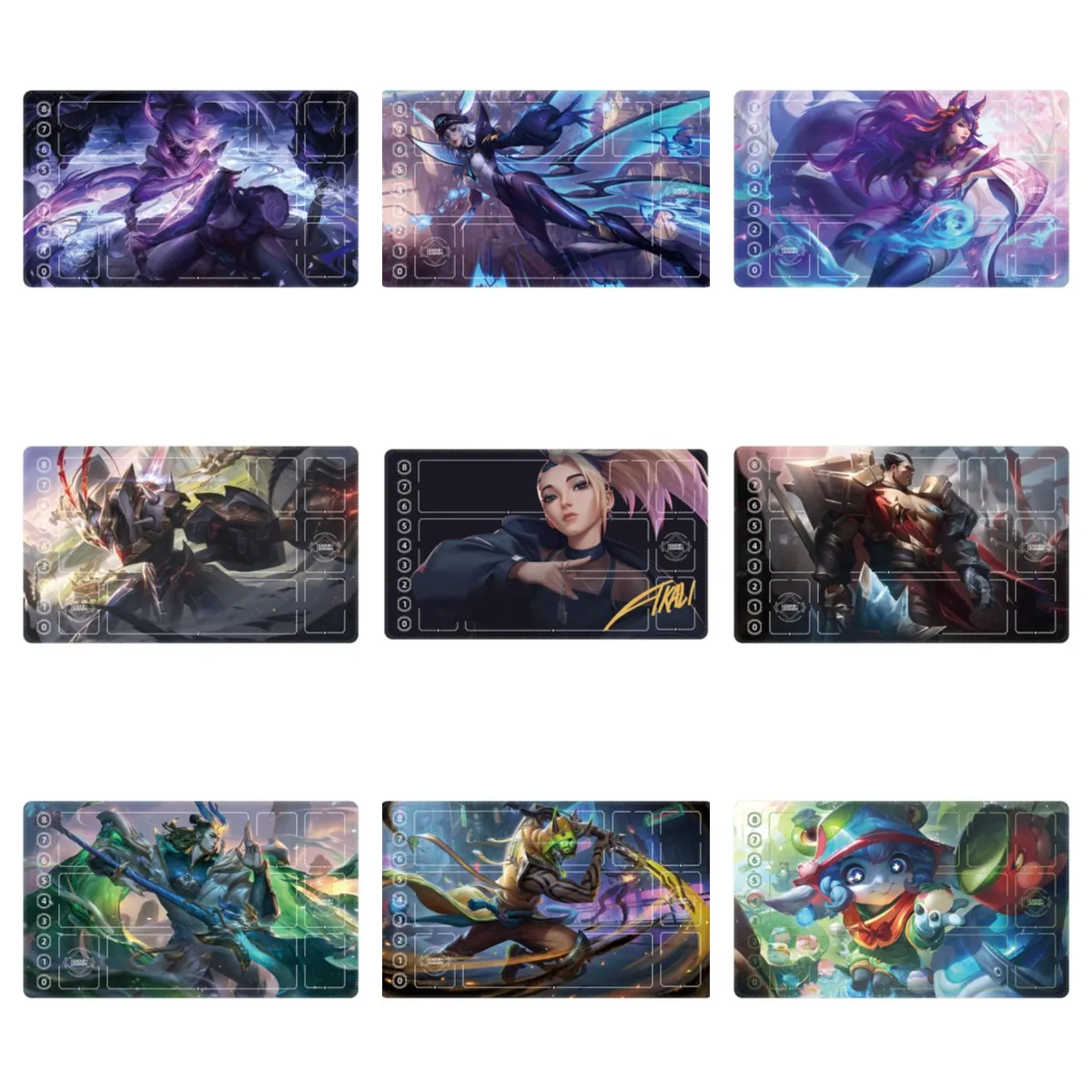 600*350*2mm Anime Game LOL TCG Game Accessory DIY Battle Card Playmat Jinx Master Yi Akali Zhao Xin Ahri Collectibles Gift Toys
