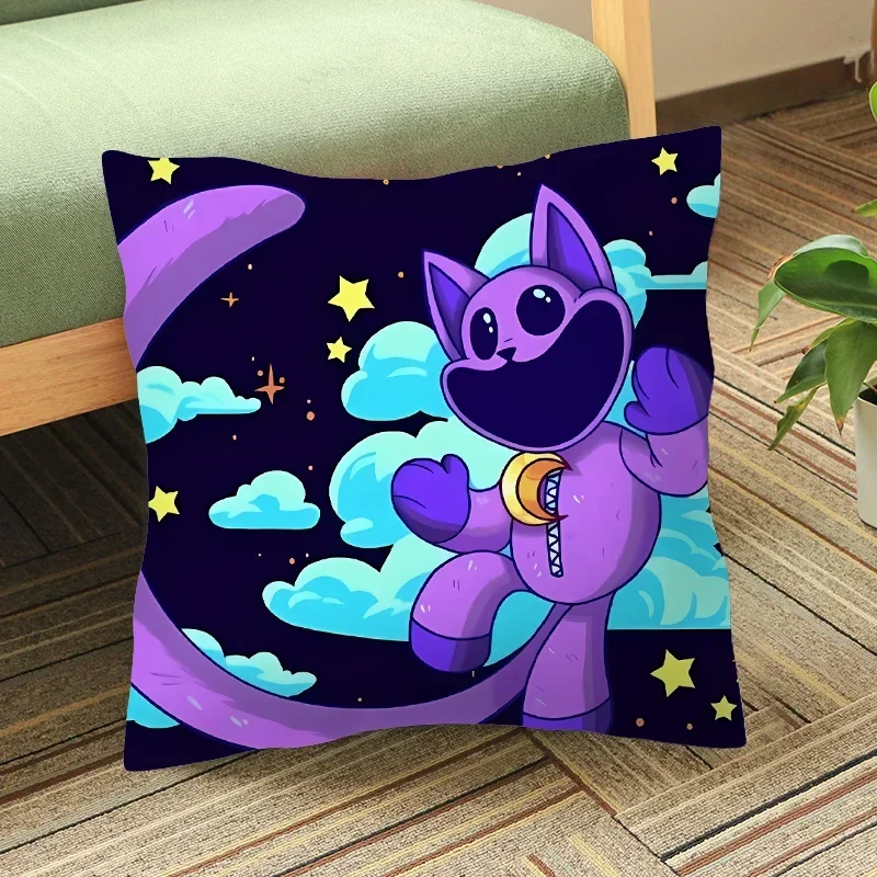 Smiling Critters Square Pillow Case Anime Cartoon Car Throw Cushion Cover Pillowcase 45x45cm ForLiving Room Sofa Home Decor Gift