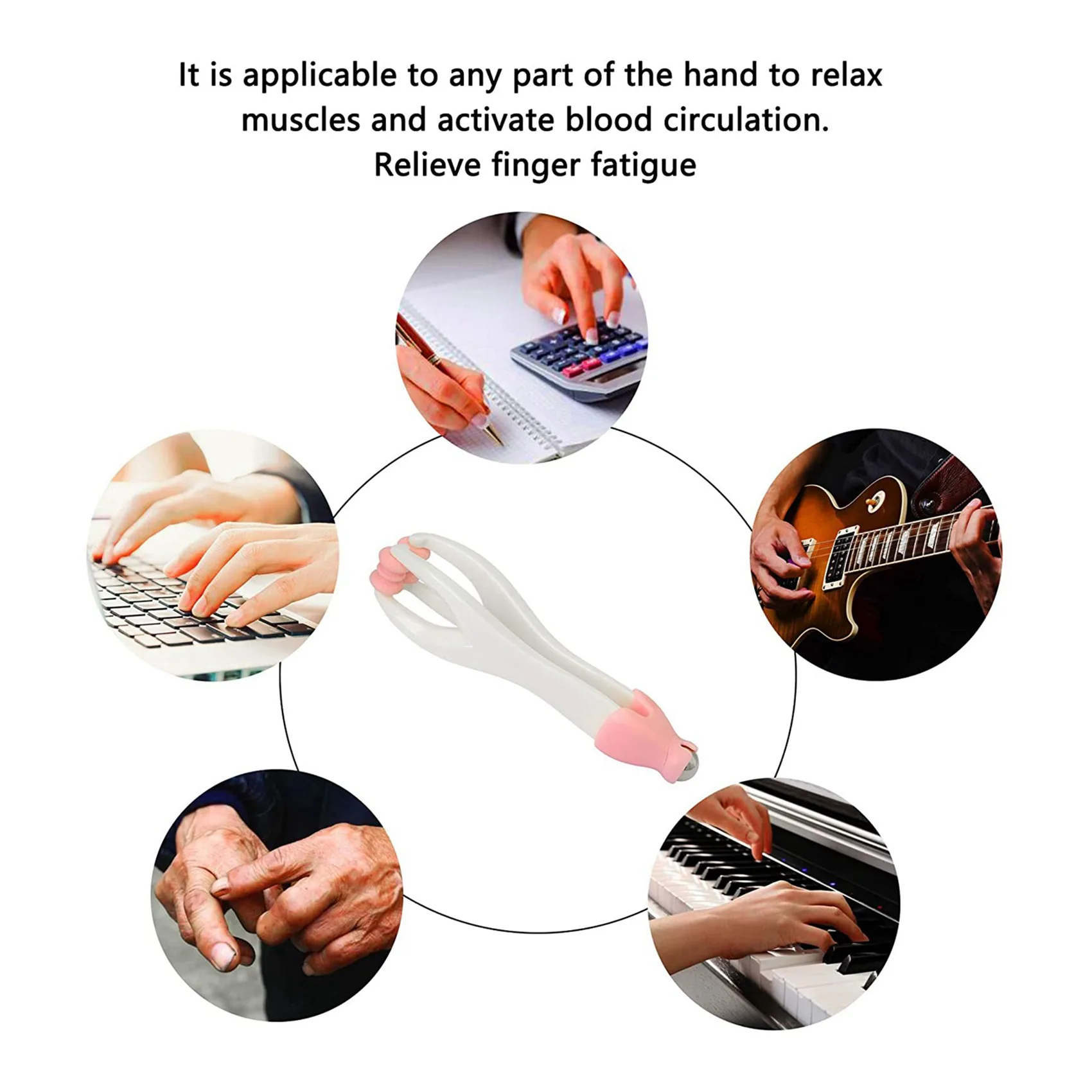 HIM-4X 2-In-1 Finger Massager For Arthritis Pain Relief ,Carpal Tunnel, Tingling, Stiffness, Fatigue-Pink