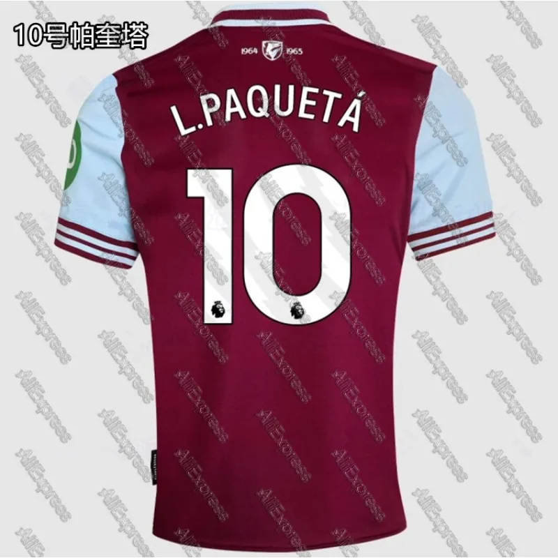 

West Ham United Football Jerseys Summer 24-25-26 New Home And Away Game Jerseys Paqueta 10 Bowen 20 Obscure Moto Jersey for Fans