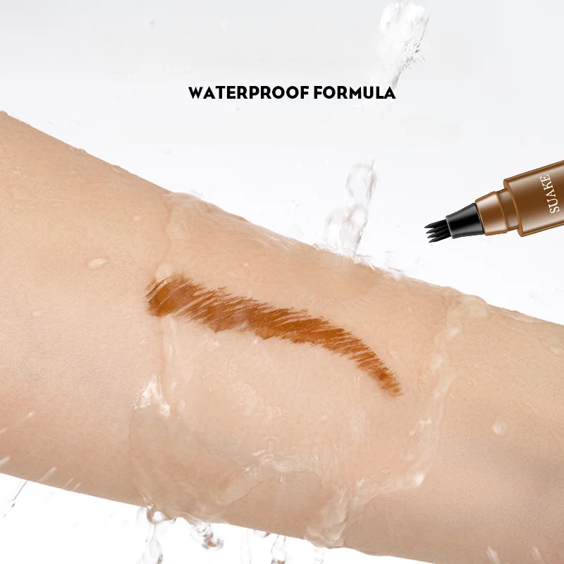 Stereoscopic eyebrow hair distinctive 4-pronged wild water eyebrow pencil lasting non-staining waterproof sweatproof non-fading