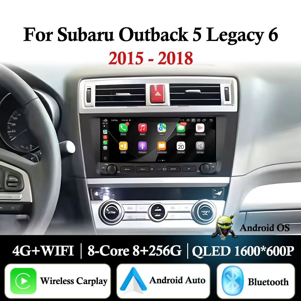 9'' Android 16 For Subaru Outback 5 Legacy 6 2015 - 2018 Wireless Carplay Car Radio Multimedia Player GPS Navigation DSP Stereo