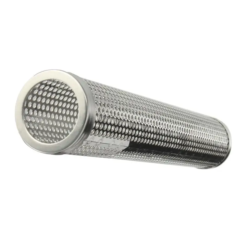 AC76-Round BBQ Grill Hot Cold Smoking Mesh Tube Smoke Generator Stainless Steel Smoker Wood Pellet Kitchen Outdoors Barbecue Sup