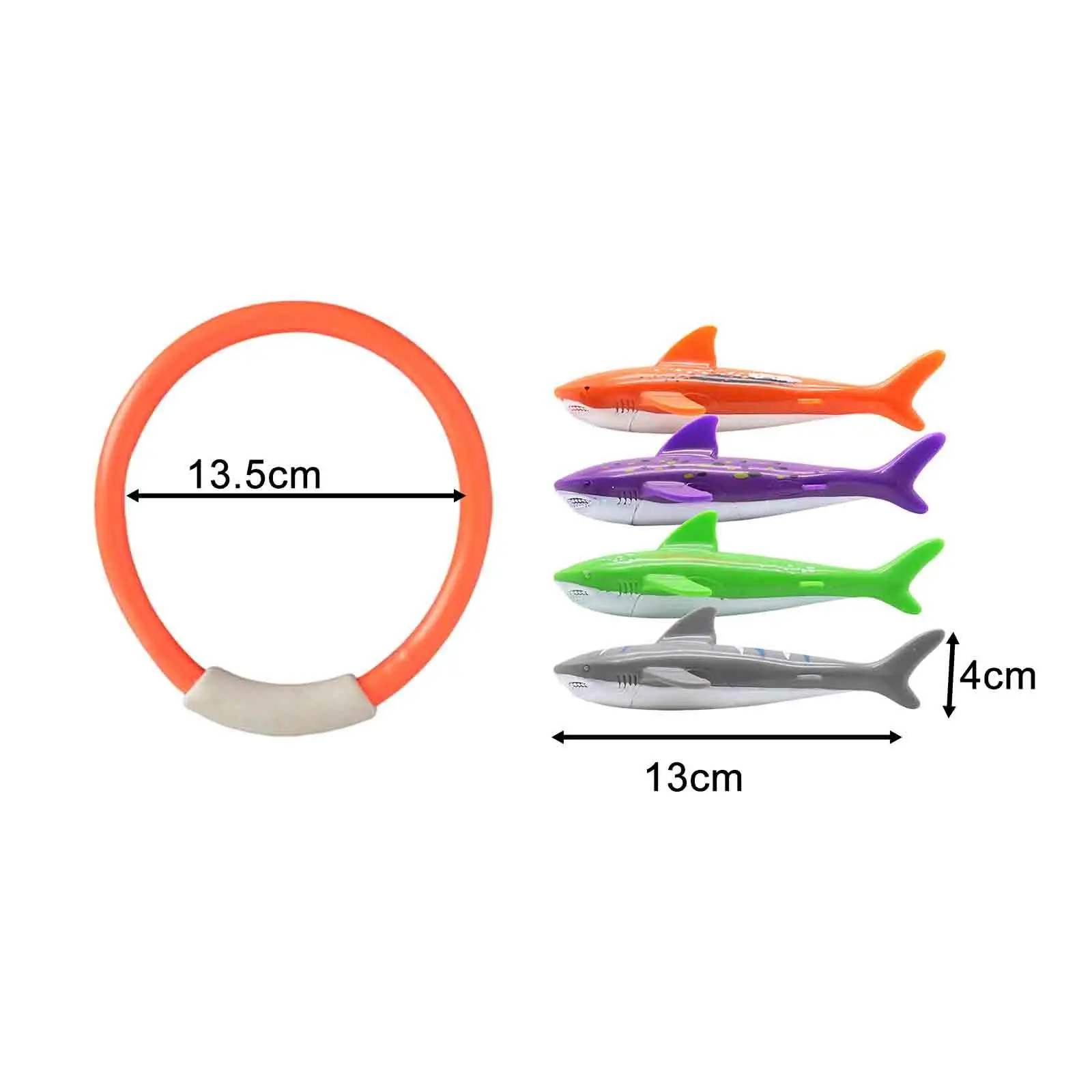 Underwater Diving Toys for Kids Pool Rings Sinkers Set Plastic Swimming Training Aquatic Summer Beach Games Children