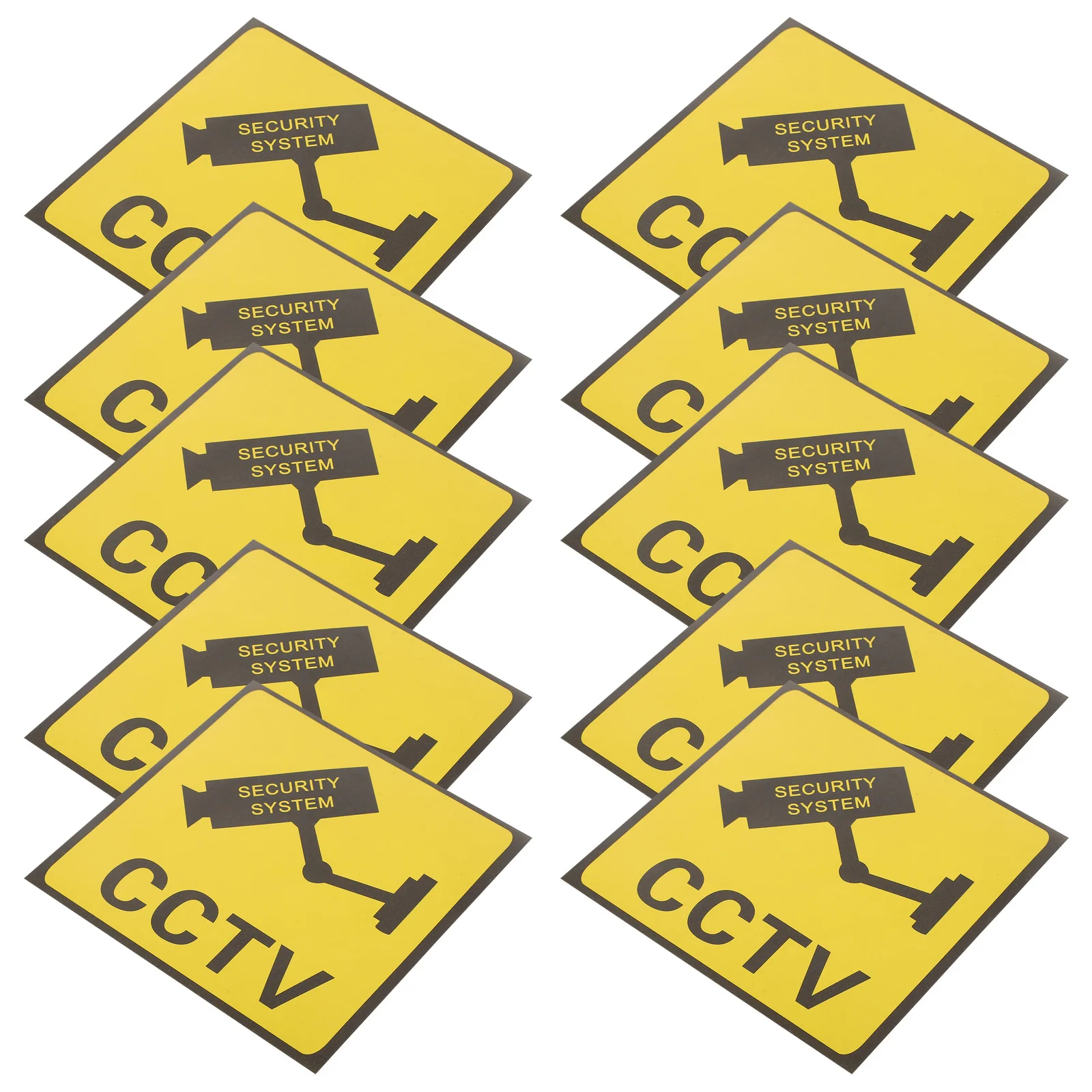 TEHAUX 10pcs Monitor Warning Stickers Self Adhesive Labels for School Video Sign Outdoor Use Hour Tracking