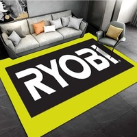Ryobi Equipment Power Tools Brand Logo Area Rugs for Living Room Bedroom Decoration Rug Children Play Room Mat Anti-slip Carpets