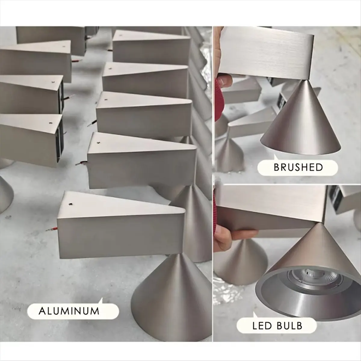 【Like】  Interior Wall Lights Home Decorations Cone Small LED Wall Lamp Geometry Wall Mirrors Lighting Lamps Living Room Light